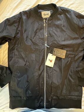 Men's Black Windbreaker Bomber Jacket